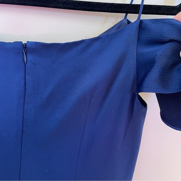 Aidan Mattox navy blue satin evening gown / prom dress size 4 - Picture 13 of 15